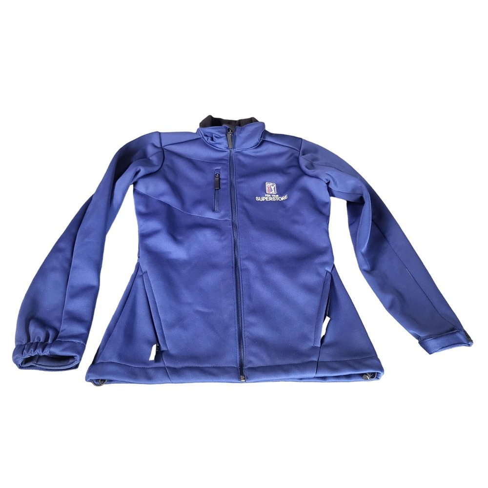PGA Tour Superstore Womens Size S Blue Softshell Full Zip Athletic Jacket Coat‎
